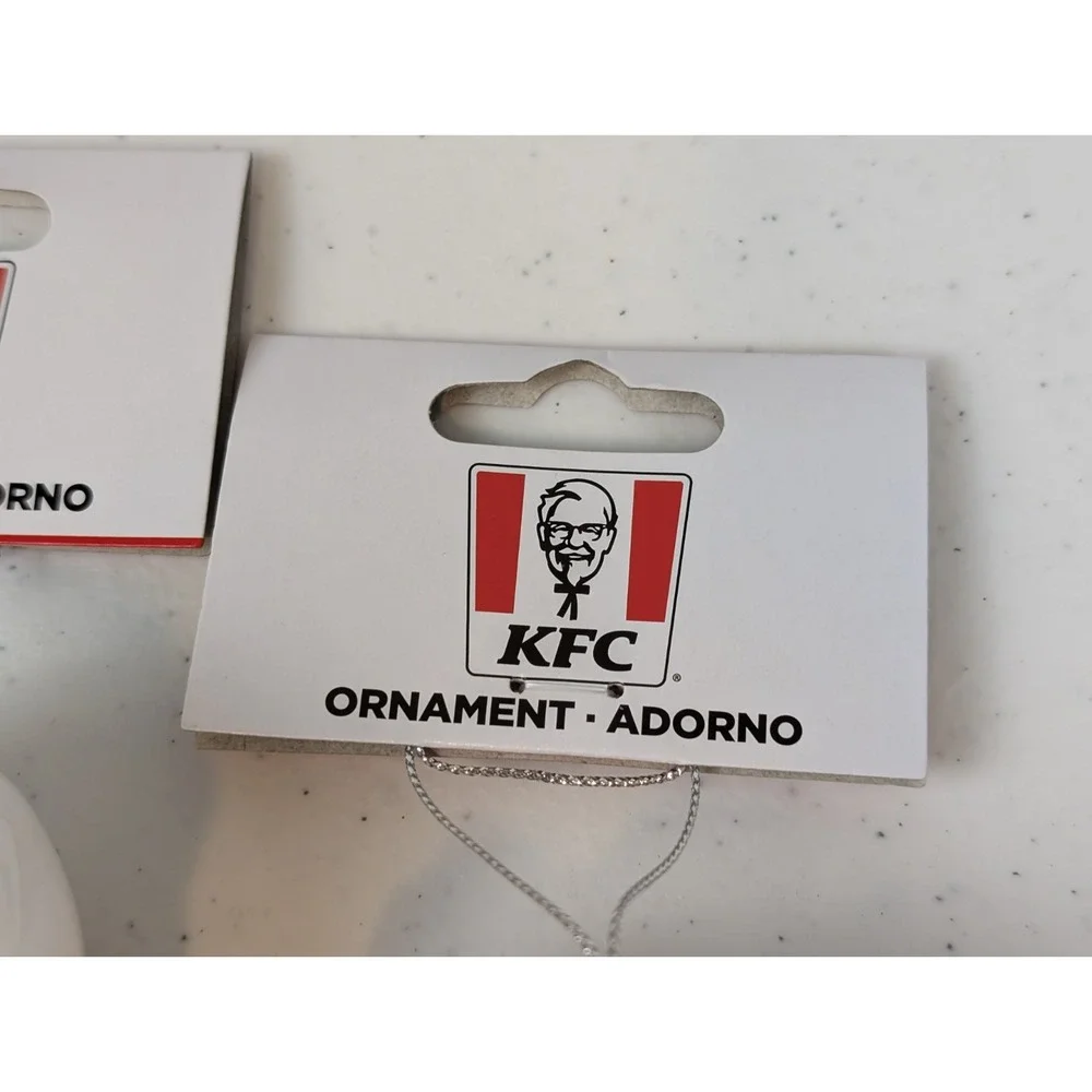 Ruz KFC Bucket of Chicken & Colonel Sanders Christmas Ornaments 4